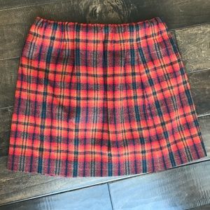 JCrew red blue black plaid wool short mini skirt size 00